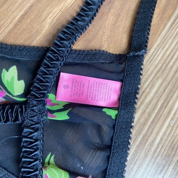 Betsey Johnson Intimates Floral Sheer Nightie Lingerie Dress and Thong Panty Set - Picture 10 of 16